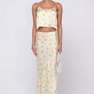 RESA Cream Floral Skirt Set